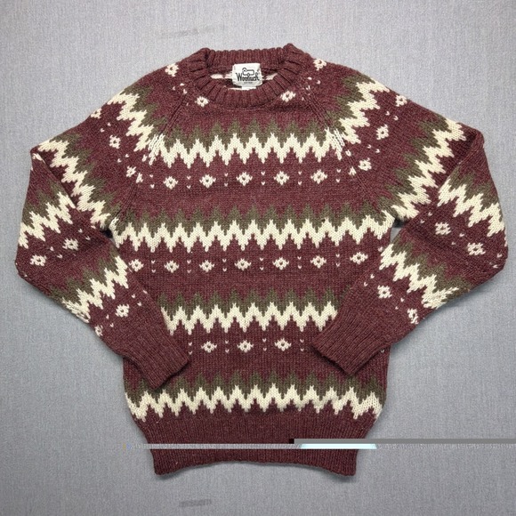Woolrich Other - Woolrich Wool Fair Isle Sweater Maroon Men's Size Large
